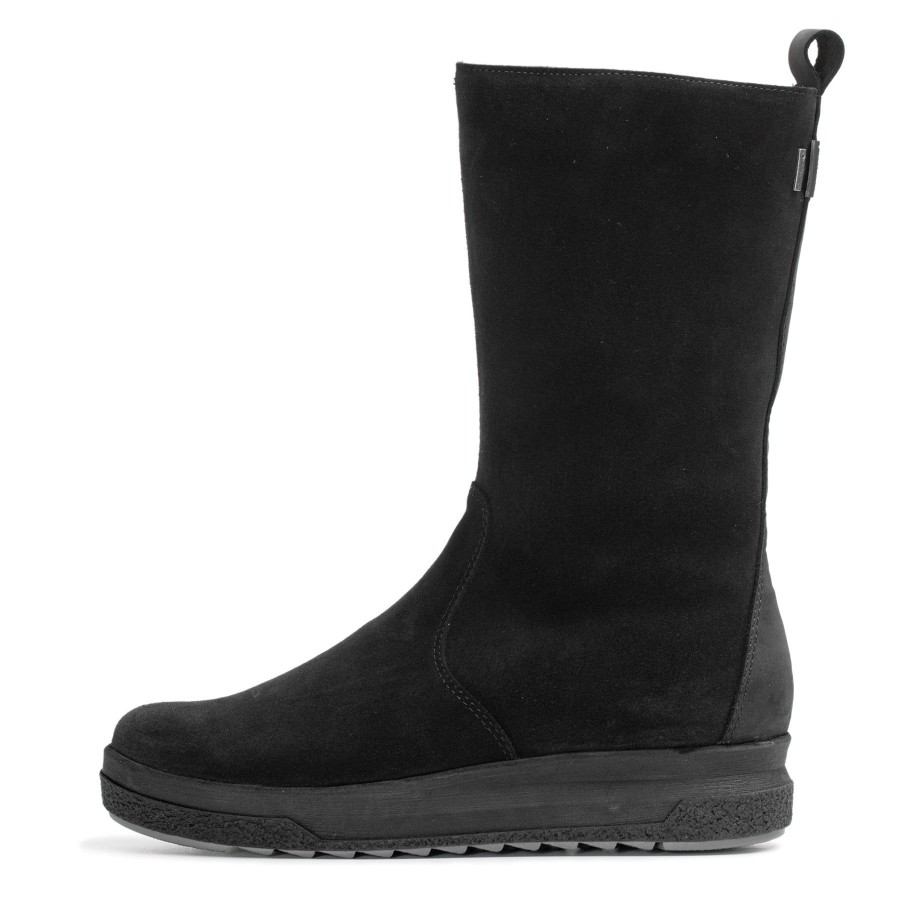 Pomar Talvisaappaat | Utu Naisten Gore-Tex® Talvisaapikkaat Black Suede/Waxy (Fur L)