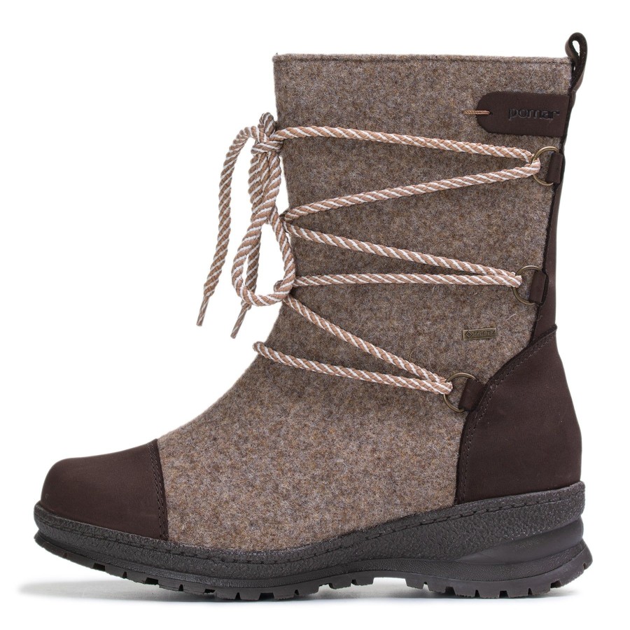 Pomar Talvisaappaat | Koli Naisten Xw Gore-Tex® Huopasaapikkaat Sand Felt/Bark Waxy Leather