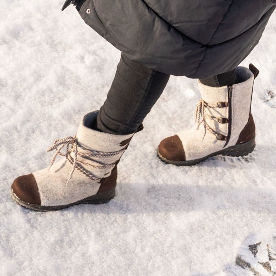 Pomar Talvisaappaat | Koli Naisten Xw Gore-Tex® Huopasaapikkaat Frost Felt/Bark Waxy Leather