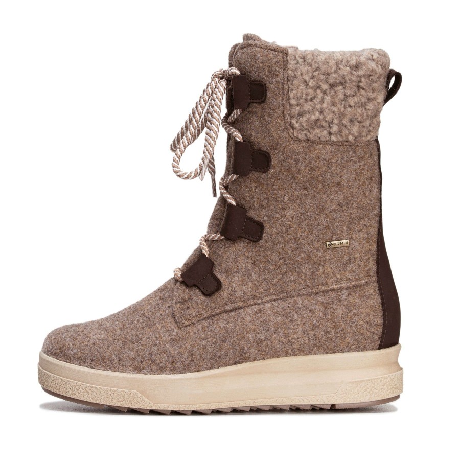 Pomar Huopasaappaat | Reki Naisten Xw Gore-Tex® Huopasaapikkaat Sand Felt/Bark Waxy Leather