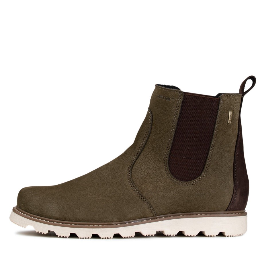 Pomar Nilkkurit | Raja Miesten Gore-Tex® Nilkkurit Olive Green Nubuck/Wht.Sole