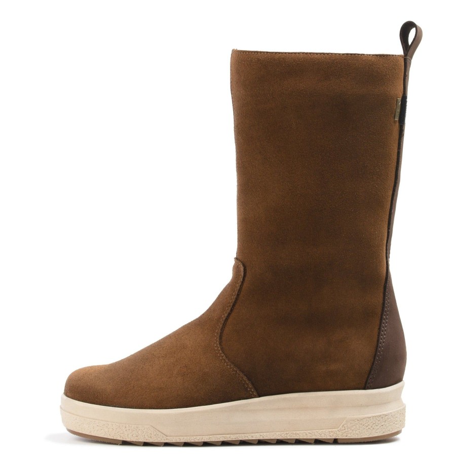 Pomar Klassiset Saappaat | Utu Naisten Gore-Tex® Talvisaapikkaat Brown Suede Fur Lin.Beige S