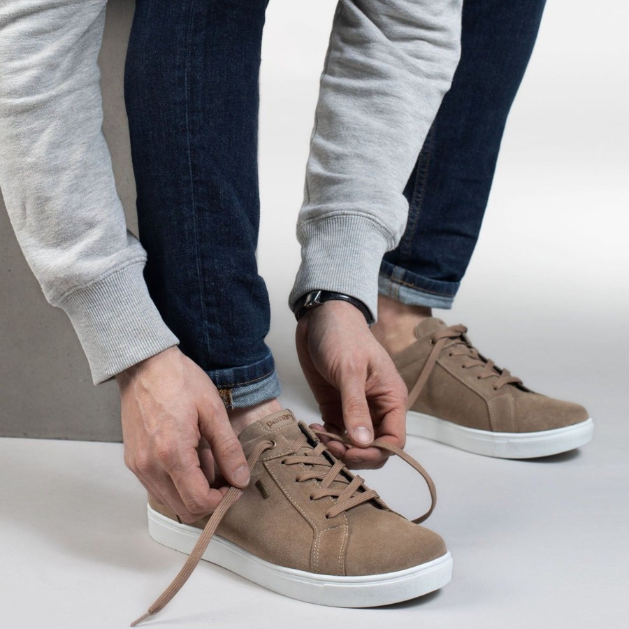 Pomar Sneakerit | Aho Miesten Gore-Tex® Mokkanahka Tennarit Sand Suede/Wht.Lining