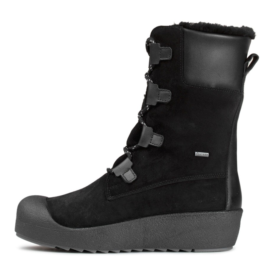 Pomar Talvisaappaat | Kiilo Naisten Gore-Tex® Talvisaappaat Blck Suede/Blk. Nappa/Fur L