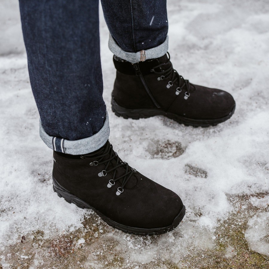 Pomar Nilkkurit | Ahkio Miesten Gore-Tex ® Nastanilkkurit Black W/Suede/Partel.L/Spike S