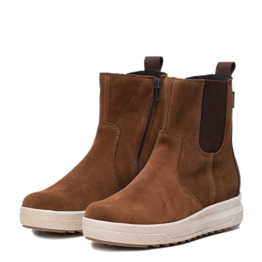 Pomar Talvinilkkurit | Puro Naisten Gore-Tex® Nilkkurit Brown Suede (Felt Lin)