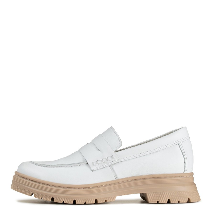 Pomar Loaferit & Kavelykengat | Noki Naisten Loaferit White Nappa/Cream Sole