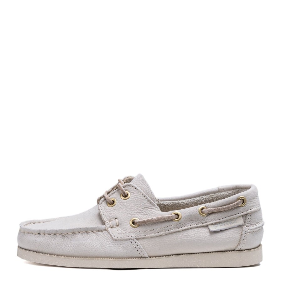 Pomar Loaferit & Kavelykengat | Jolla Naisten Zero Waste Purjehduskengat Offwhite Nubuck