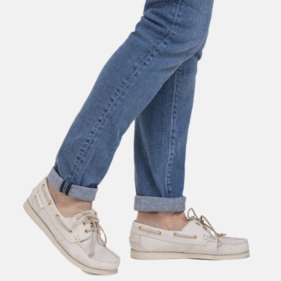 Pomar Loaferit & Kavelykengat | Jolla Naisten Zero Waste Purjehduskengat Offwhite Nubuck