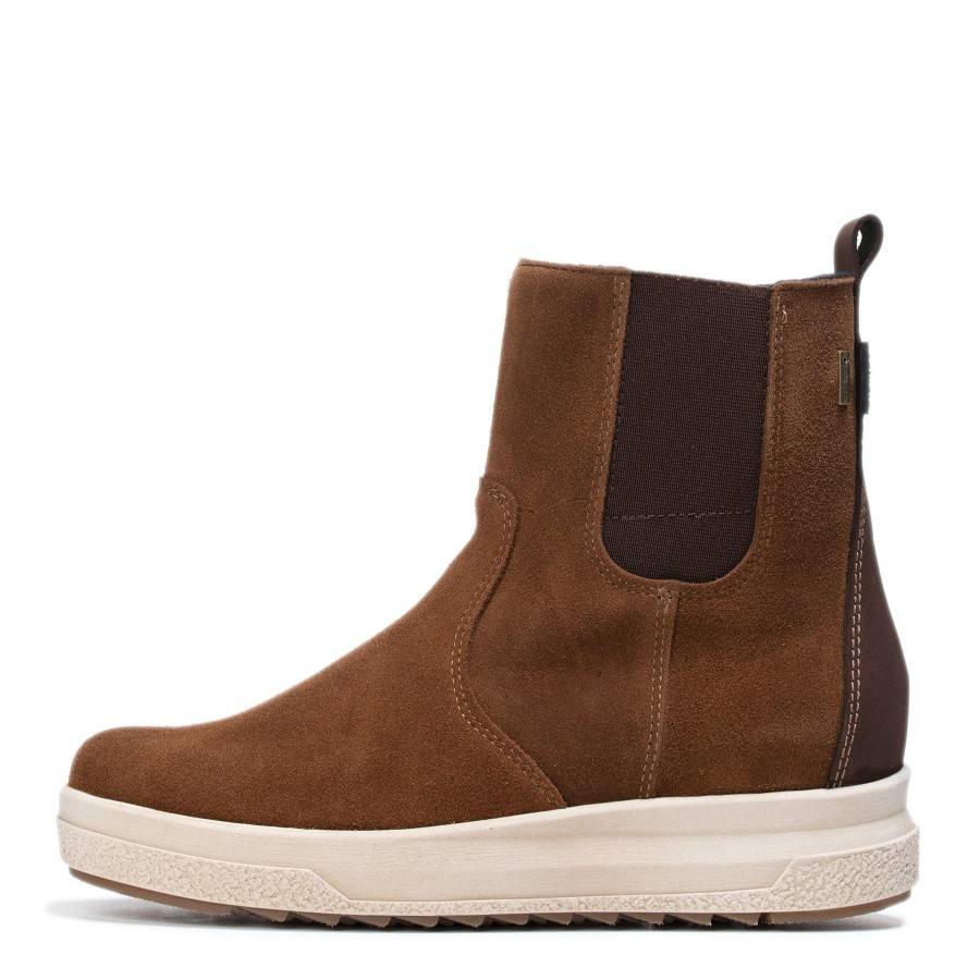 Pomar Chelsea-Nilkkurit | Puro Naisten Gore-Tex® Nilkkurit Brown Suede (Felt Lin)