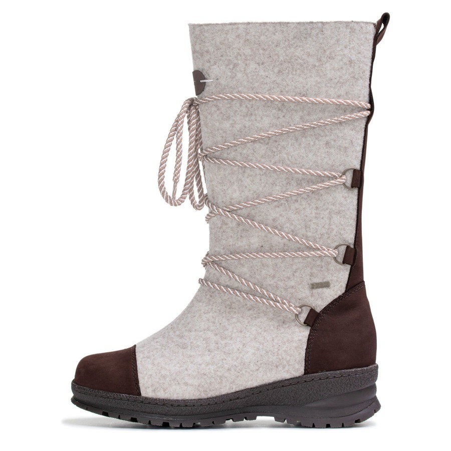 Pomar Talvisaappaat | Saana Naisten Xw Gore-Tex® Huopasaapikkaat Frost Felt/Bark Waxy Leather