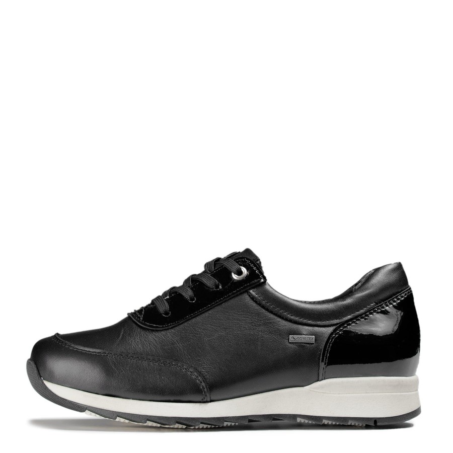 Pomar Sneakerit | Kuisma Naisten Pomar+ Gore-Tex® Kavelykenka Black Nappa/Black Lack(Wht S)