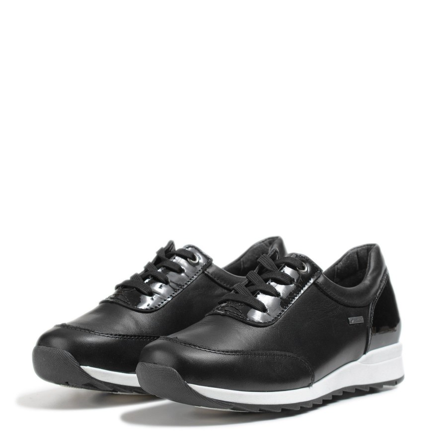 Pomar Sneakerit | Kuisma Naisten Pomar+ Gore-Tex® Kavelykenka Black Nappa/Black Lack(Wht S)