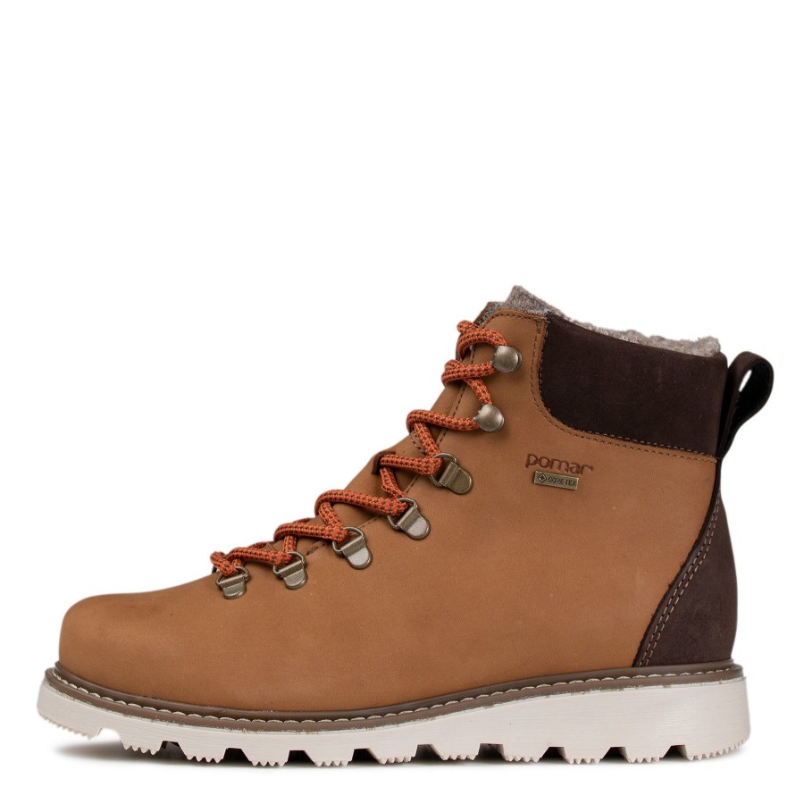 Pomar Talvinilkkurit | Oras Naisten Gore-Tex® Nilkkurit Tan Nubuck/Bark Nubuck/Wht S