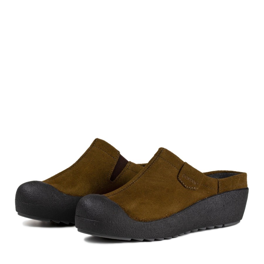 Pomar Loaferit & Kavelykengat | Hertta Naisten Zero Waste Pistokkaat Military Brown Suede