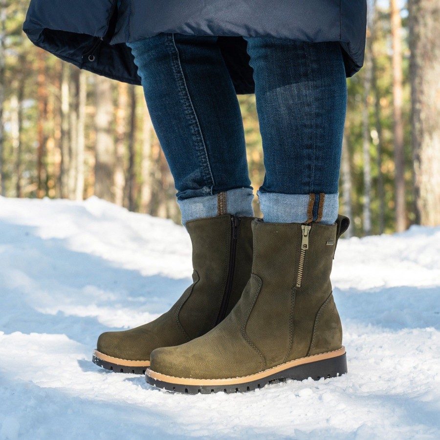 Pomar Chelsea-Nilkkurit | Tassu Naisten Gore-Tex® Nilkkurit Olive Nubuck